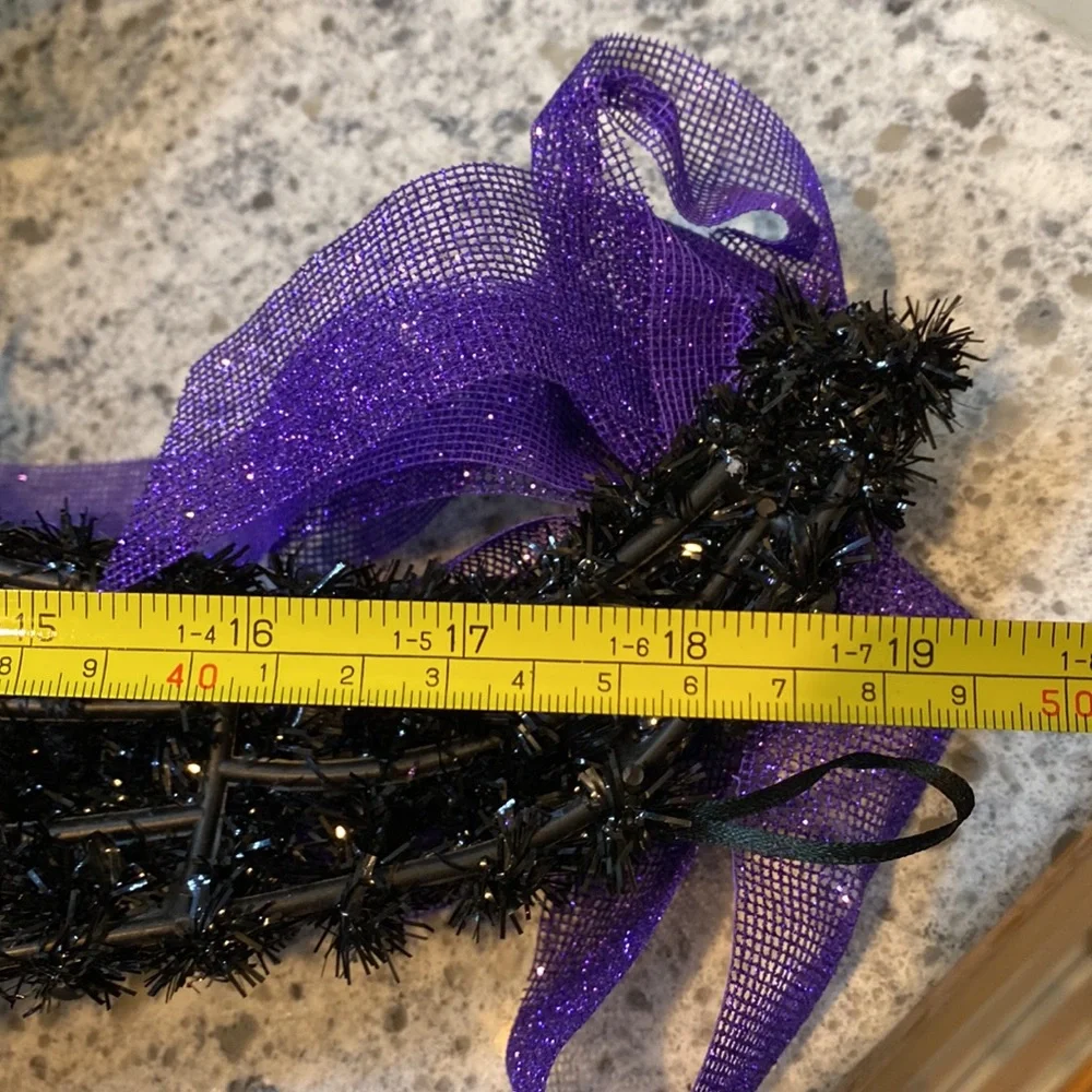 Halloween Witch hat Decor mesh Hamdmade door hanging spooky unique